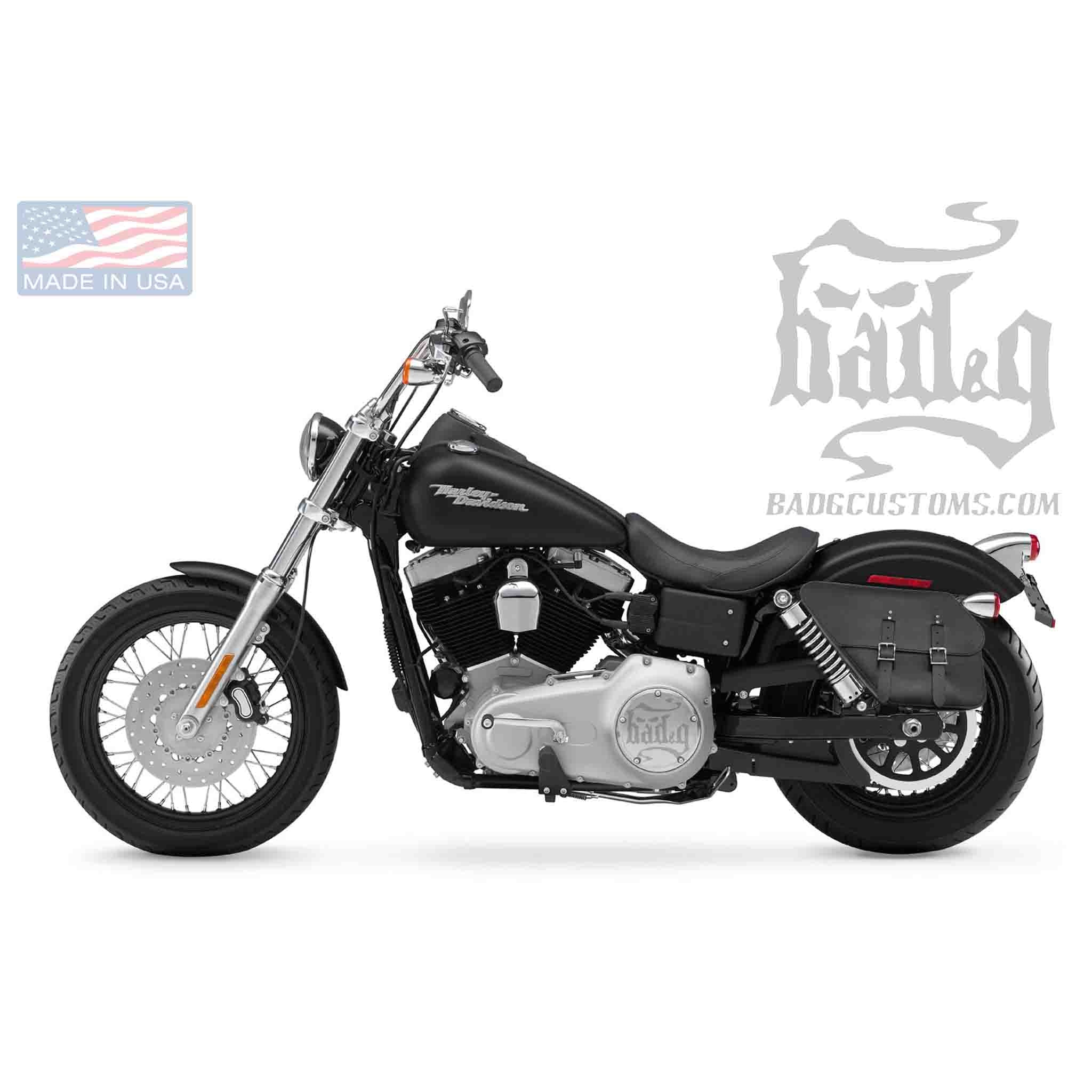 Upgrade your Harley-Davidson® Dyna with the DL011 Dyna Left Side Solo Bag. Hand crafted in USA with premium leather and top quality hardware. Durable and stylish, it's the perfect saddlebag for your motorcycle.
